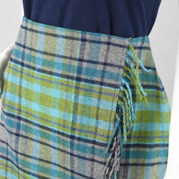 J. Jill Plaid Wrap Blanket Skirt with Fringe, NWT Women's Size 12 - Picture 5 of 10